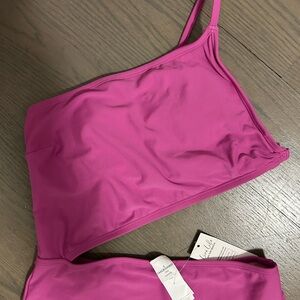 Cupshe one piece high waisted one shoulder open back swimsuit size small